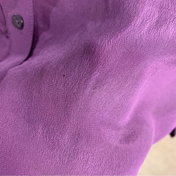 NEW Eileen Fisher Purple Silk Button Down - Picture 9 of 13